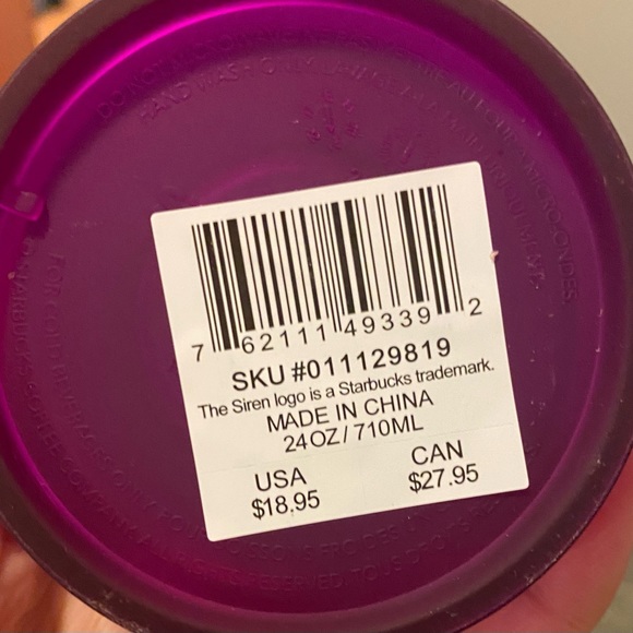 Venti Starbucks Soft Touch Purple Tumbler - Picture 2 of 2